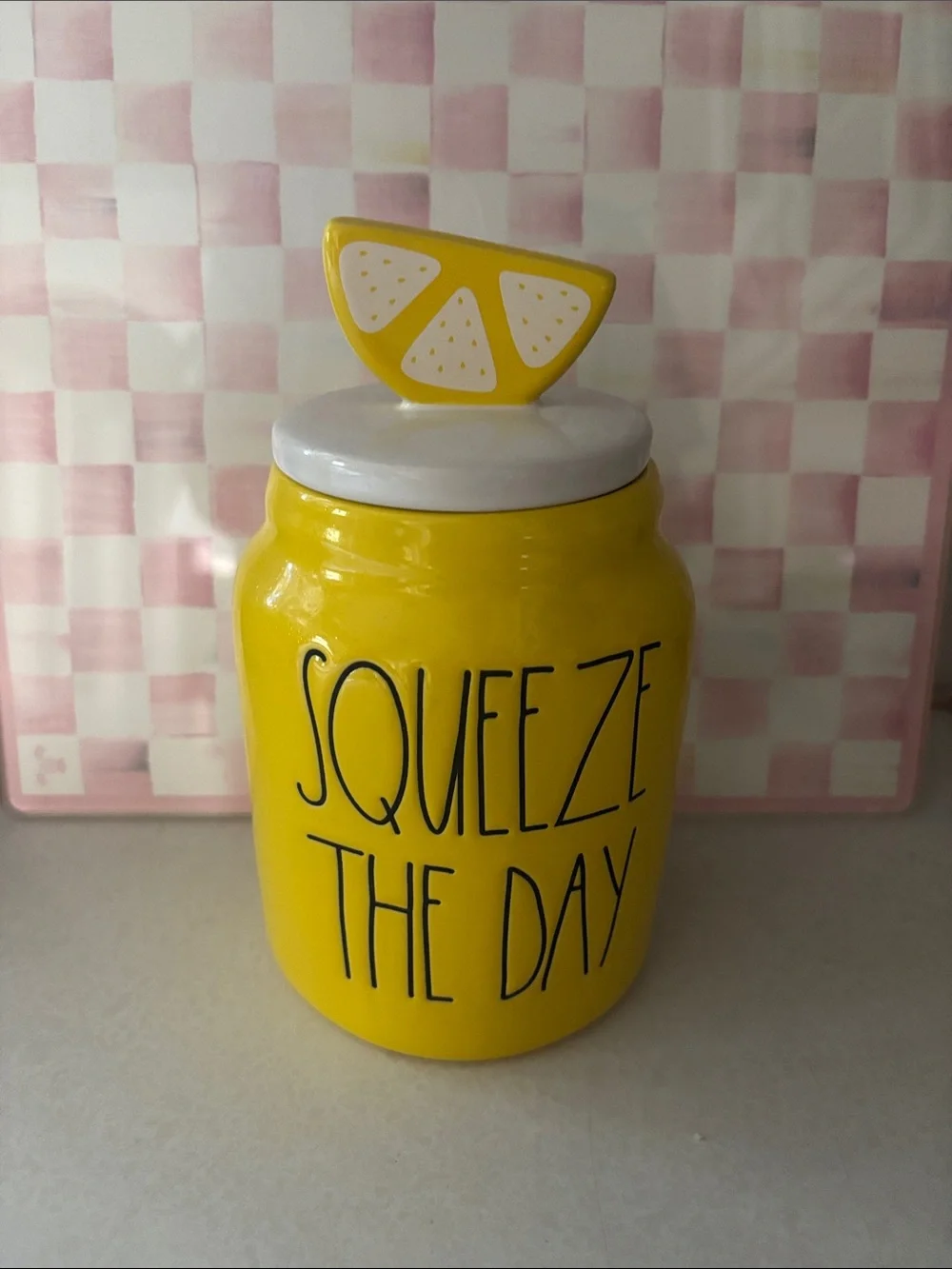Rae Dunn 'Squeeze the Day' Ceramic Jar with Lemon Lid